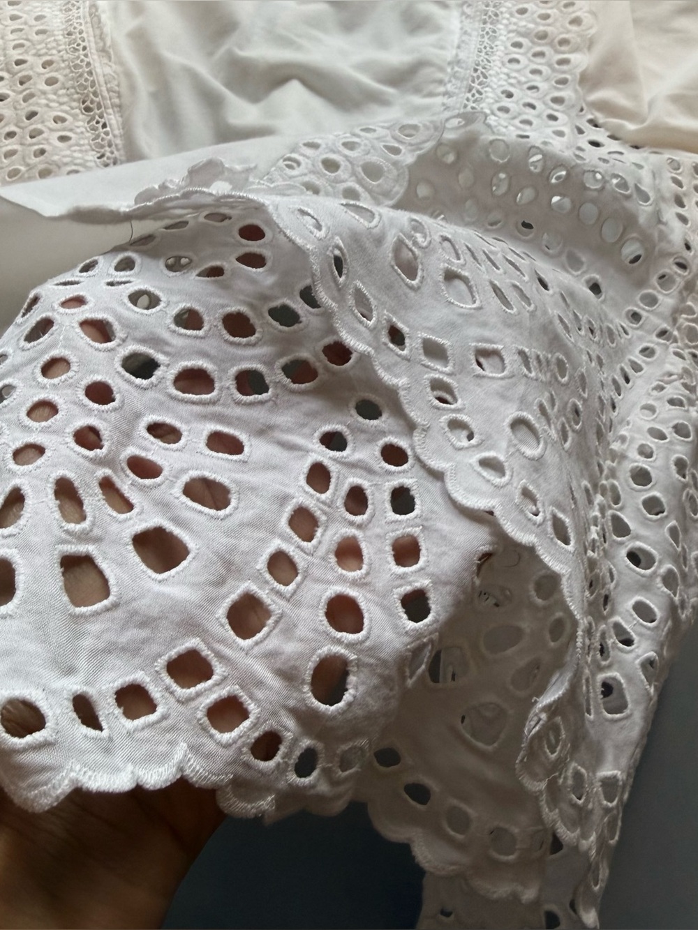 Sea New York Eyelet Lace Peplum Ruffle Top Women’s White XS Coquette - Picture 6 of 8